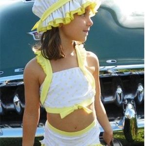 Chichanella Bella yellow polkadot bikini 18 m preowned condition